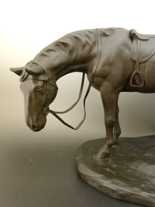 Japanese E. 20th C. Pair of Bronze Horse by Yamamoto Kozan