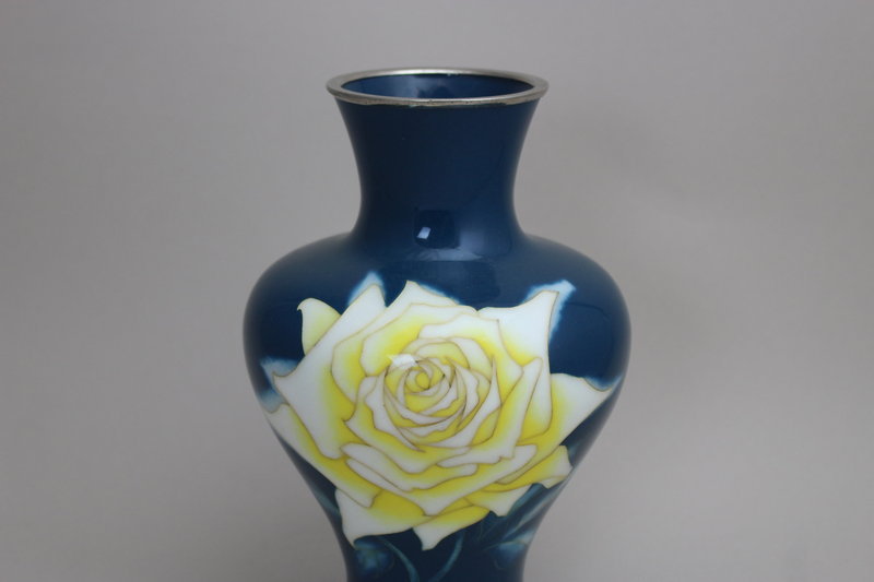 Japanese Early 20th C Cloisonne Vase by Tamura