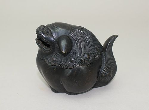 Japanese E. 20th C. Bronze Shishi Koro