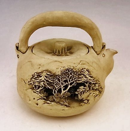 Japanese Early 20th Century Niroku-yaki Teapot by Sasaki Niroku I