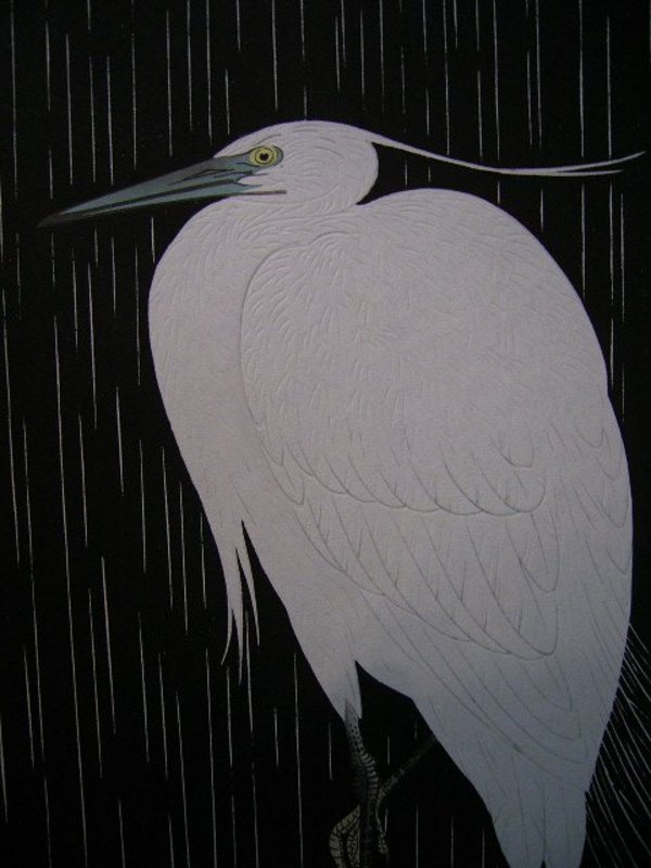Japanese Mid 20th Century Ide Gakusui Heron Print
