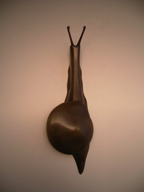Japanese 20th century bronze snail wall vase
