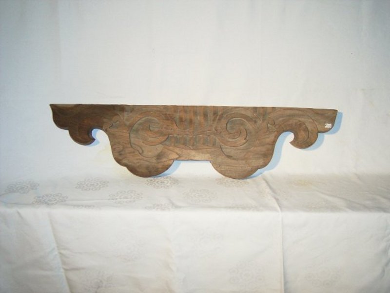 Japanese Edo Period Carved Keyaki Wood Ranma