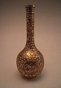Japanese Meiji Period Komai Gold/Silver Inlaid Vase