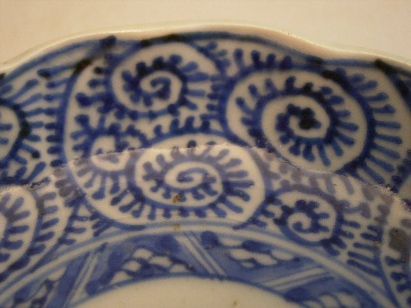 Japanese 18th C. Blue/White Tako Karakusa Sm. Plate