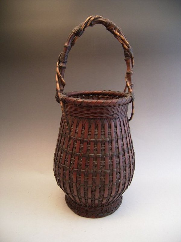 Japanese Early 20th Century Bamboo Flower Basket