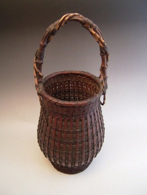 Japanese Early 20th Century Bamboo Flower Basket