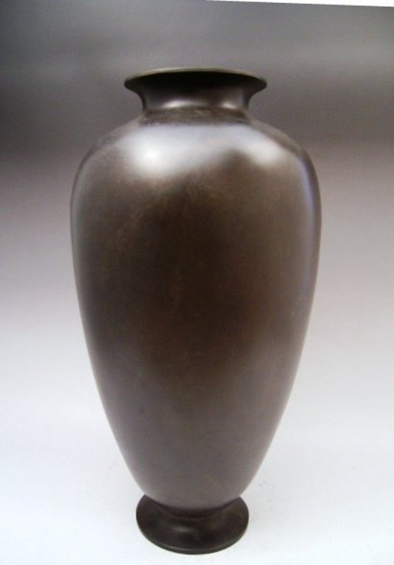 Japanese Meiji Period Bronze Iris Vase by Yoshikiyo