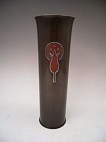 Japanese 20th C. Bronze Vase by LNT Kanamori Eiichi