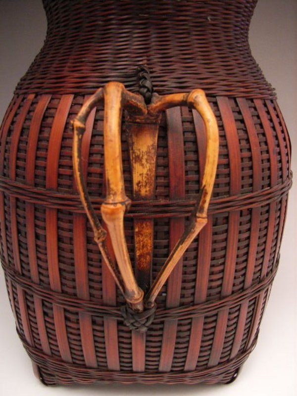 Japanese 20th Century Bamboo Basket by Shokosai