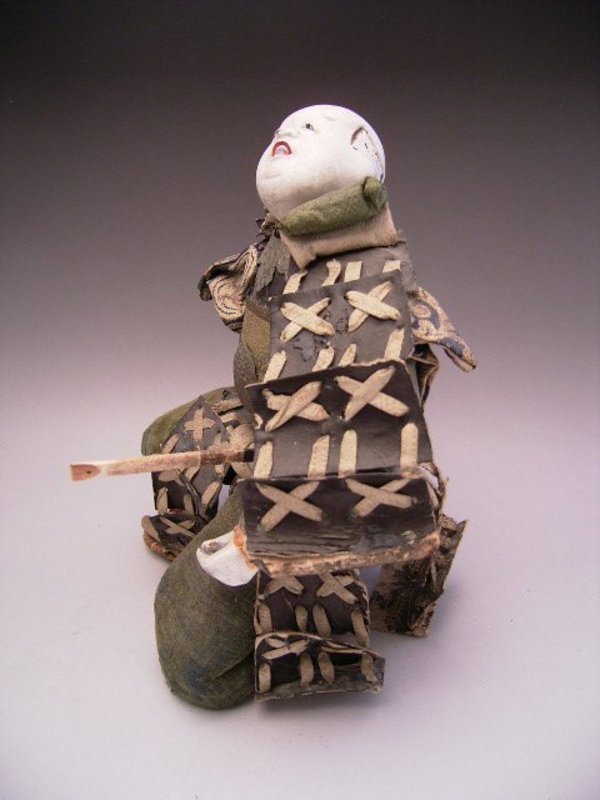 Japanese Early Meiji Period Kneeling Samurai Doll