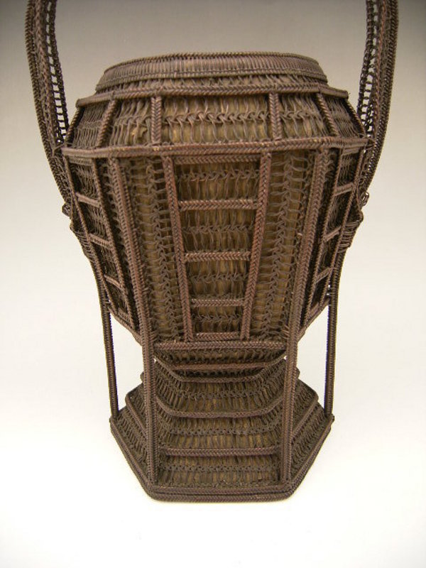 Japanese Circa 1900 Finely Woven Basket by Chikuyusai