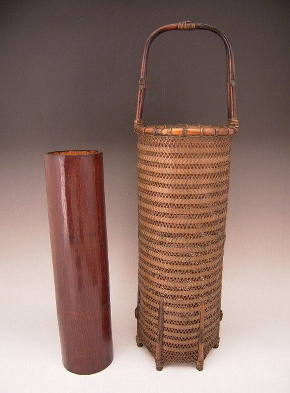 Japanese Circa 1900 Finely Woven Basket by Houchiku