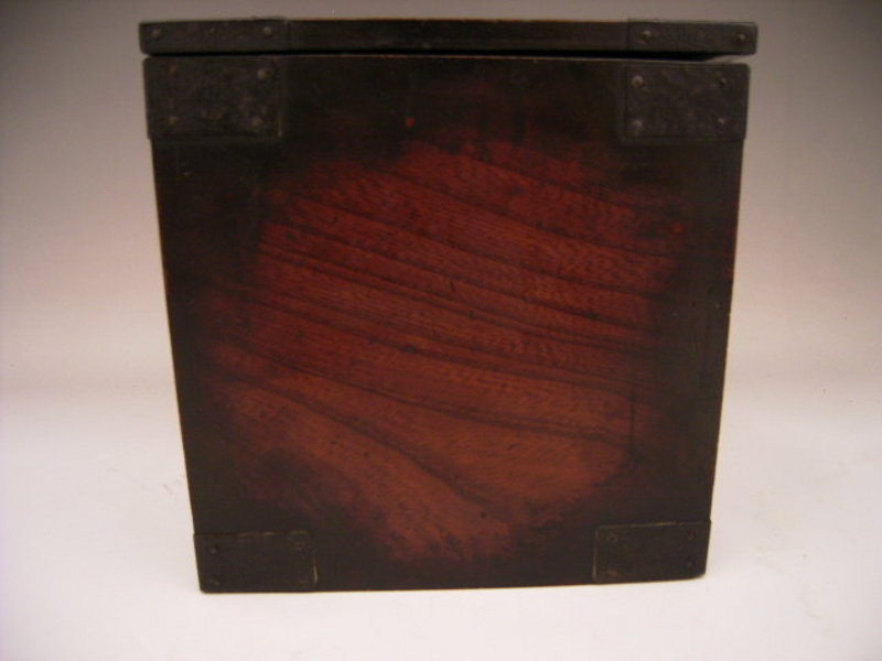Japanese Meiji Period Wooden Calligraphy Box