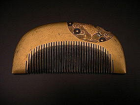 Japanese Meiji Period Gold Lacquer Comb