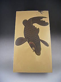 Japanese 1930-1940's Koi Design Lacquer Document Box