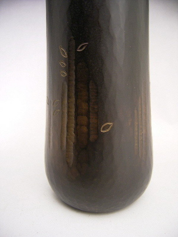 Japanese Mid-Late 20th C Bronze Vase by Ugajin Beiryu