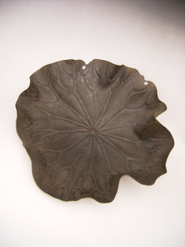 Japanese Meiji Period Iron Lotus Leaf Serving Bowl