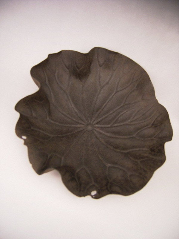 Japanese Meiji Period Iron Lotus Leaf Serving Bowl