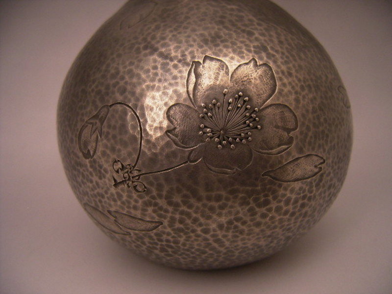 Japan E. 20th C. Silver Gourd Vase - RECOVERED!!!