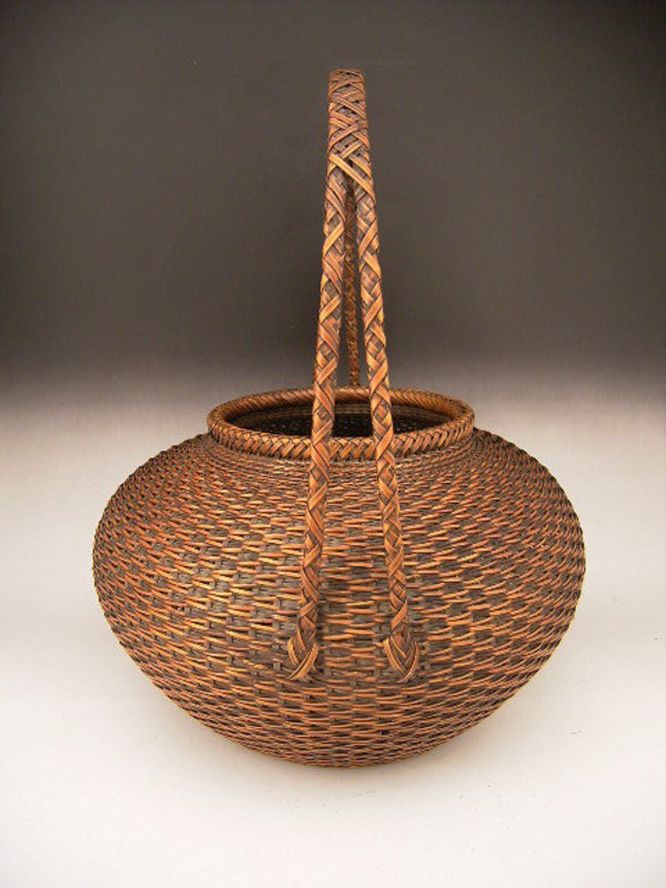 Japanese E. 20th Century Bamboo Flower Basket