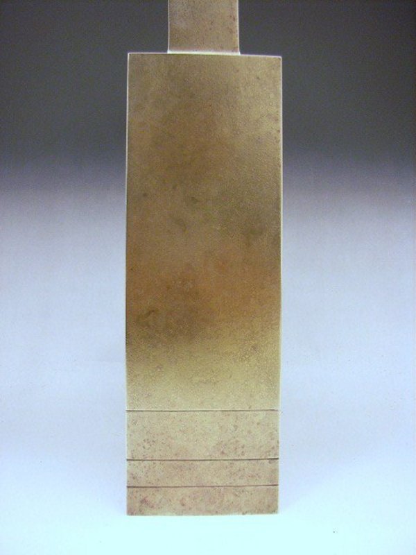 Japanese 20th Century White Bronze Hasuda Shugoro Vase