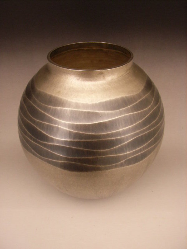 Japanese Hand Hammered Silver Vase