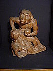 Japanese Early 20th Century Carved Monkey by Suiun