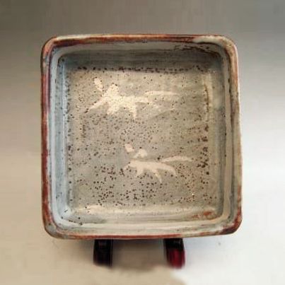 Japanese 20th C. Nezumi Shino ware Kashi Bachi Dish