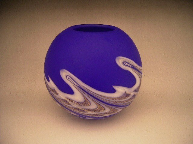 Japanese 20th Century Art Glass Vase By Hisatoshi Iwata