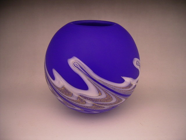Japanese 20th Century Art Glass Vase By Hisatoshi Iwata