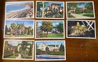 8 Los Angeles Linen Color Litho Postcards Movie Star Homes