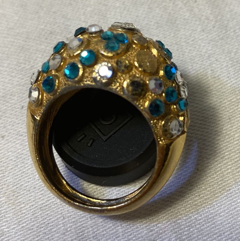 Vintage Trifari Gold Dome Ring with Stones