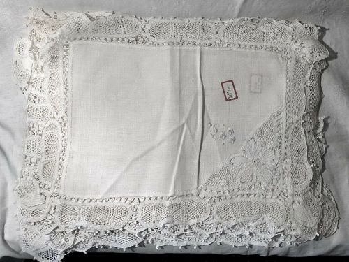 Vintage One Dozen Luxury Lace & Linen Table Placemats New Old Stock