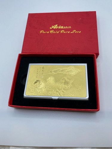 Vintage Aria Pure Gold Pure Love Gold Asian Card Case