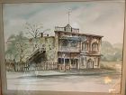 Carlos West  Watercolor "Los Alamos Union Hotel California"