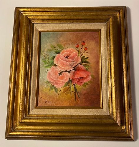 Roses Painting Signed D.Wagner (Dawn Wagner)