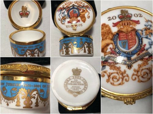 The Royal Collection Porcelain Box Queen Elizabeth Golden Jubilee 2002
