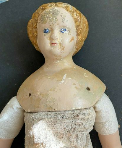 Antique Papier Mache German Griener Doll Circa 1850