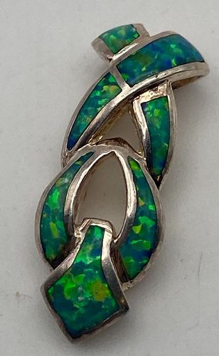 Sterling Siver Gold Dipped & Black Opal Pendent