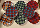 Set of Eight Crate and Barrel Retired Plaid Luncheon Plates