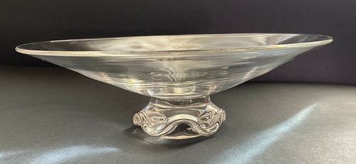 Vintage 1960's Steuben Art Glass Large Centerpiece Bowl