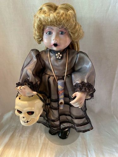 14" Tall Gothic Halloween Girl Doll
