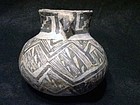 Anasazi/Tularosa Black on White Olla with Dog Head Lug"No Restoration"