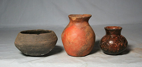 Precolumbian (3) Jalisco pots ca. 1 ad. No Restoration