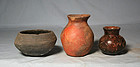 Precolumbian (3) Jalisco pots ca. 1 ad. No Restoration