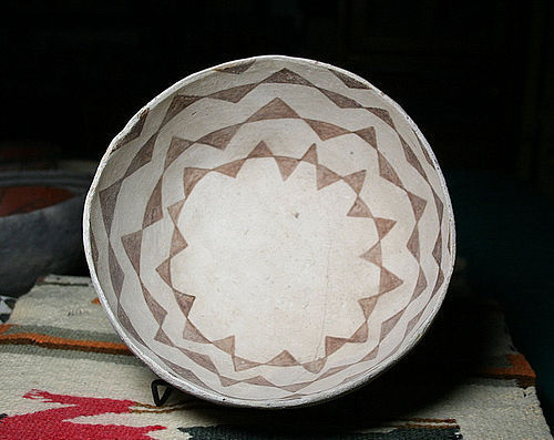 Mesa Verde Large black on white with butterflies design bowl 1000 ad.