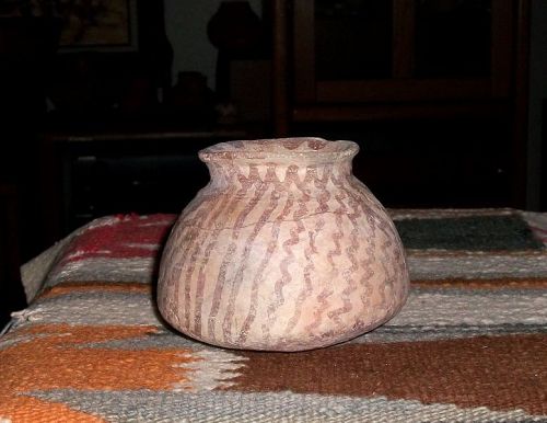 Hohokam red on buff olla ca 1250 ad.