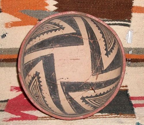 Anasazi / Salado / Gila polychrome bowl ca 1300 ad. "NO RESTORATION"