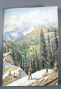 Chitral Watercolour, by Serving Officer, 1895